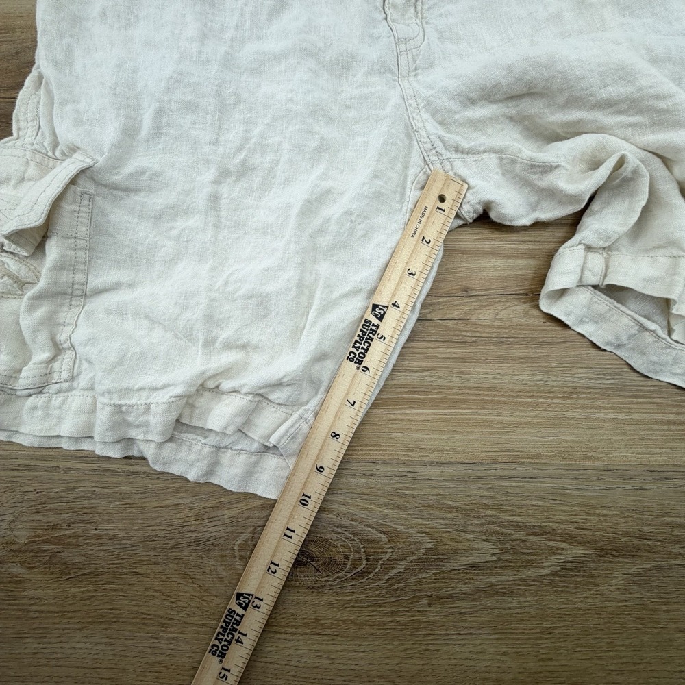 Tommy Bahama Relax 100% Linen Light Cream Beige Cargo Shorts Large - Picture 6 of 7